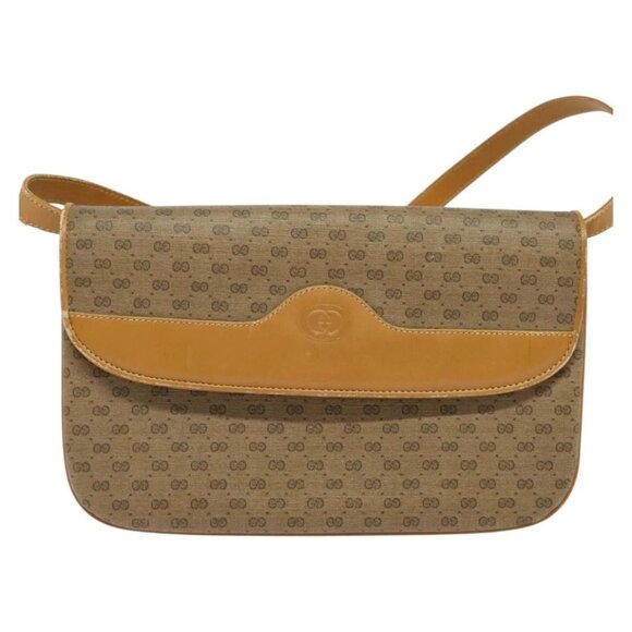 GUCCI Micro GG Supreme Shoulder Bag PVC Beige Gold 004 106 0024 Auth BA5286 - Picture 2 of 16